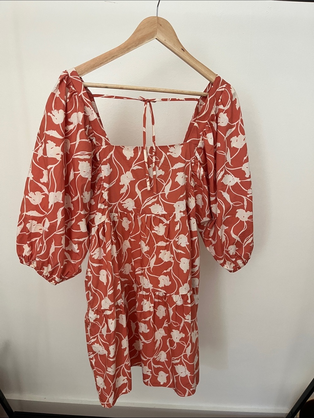 Pink and Cream Floral Puff-Sleeve Mini Dress, A New Day Brand